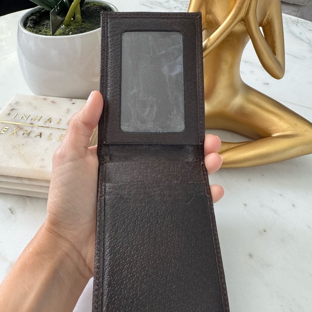 Burberry Checkered Card Holder in Brown and Cream - Picture 3 of 3